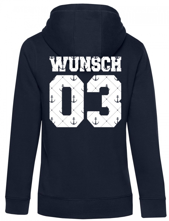 Partnerlook mit Wunschname & Wunschnummer Personalisierbar – Hoodie, Sweatshirt & Pullover für Pärchen, Familie & Freunde - Schwarz, Grau, Blau, Weiß, XS-5XL