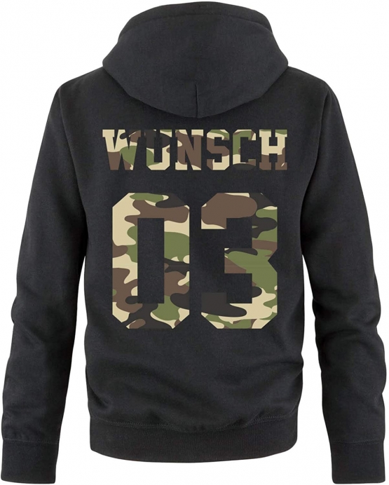 Partnerlook mit Wunschname & Wunschnummer Personalisierbar – Hoodie, Sweatshirt & Pullover für Pärchen, Familie & Freunde - Schwarz, Grau, Blau, Weiß, XS-5XL