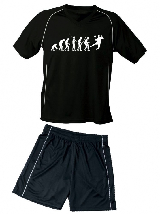 TRIKOTSET mit DEINEM NAMEN + NUMMER ! HANDBALL Evolution Kinderhandball Trikot + Hose  Kids 98-104, 110-116, 122-128, 134-140, 146-152, 158-164 cm schwarz, rot, blau. Grün, orange, weiß, gelb