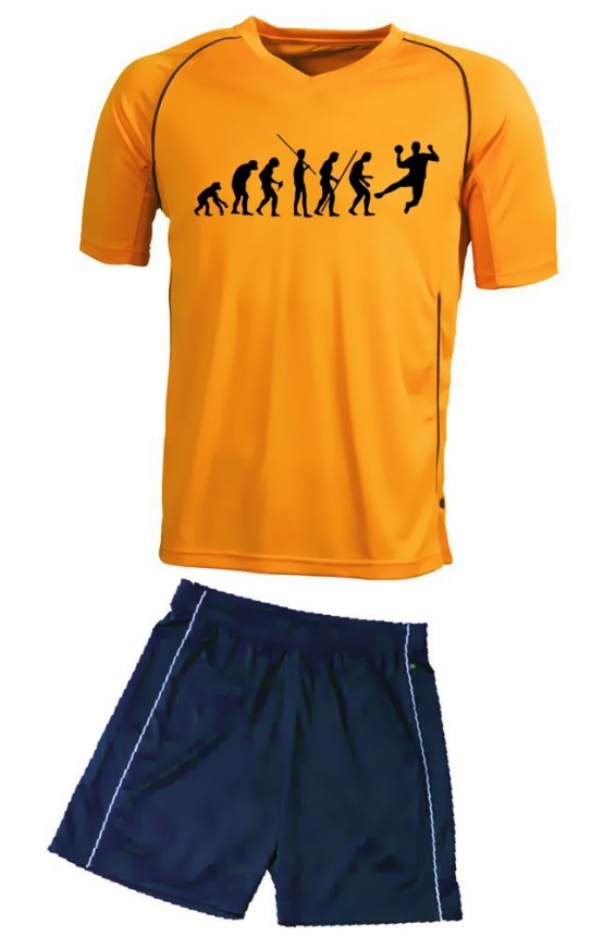 TRIKOTSET mit DEINEM NAMEN + NUMMER ! HANDBALL Evolution Kinderhandball Trikot + Hose  Kids 98-104, 110-116, 122-128, 134-140, 146-152, 158-164 cm schwarz, rot, blau. Grün, orange, weiß, gelb