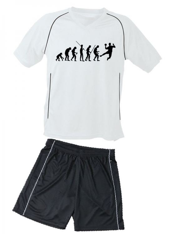 TRIKOTSET mit DEINEM NAMEN + NUMMER ! HANDBALL Evolution Kinderhandball Trikot + Hose  Kids 98-104, 110-116, 122-128, 134-140, 146-152, 158-164 cm schwarz, rot, blau. Grün, orange, weiß, gelb