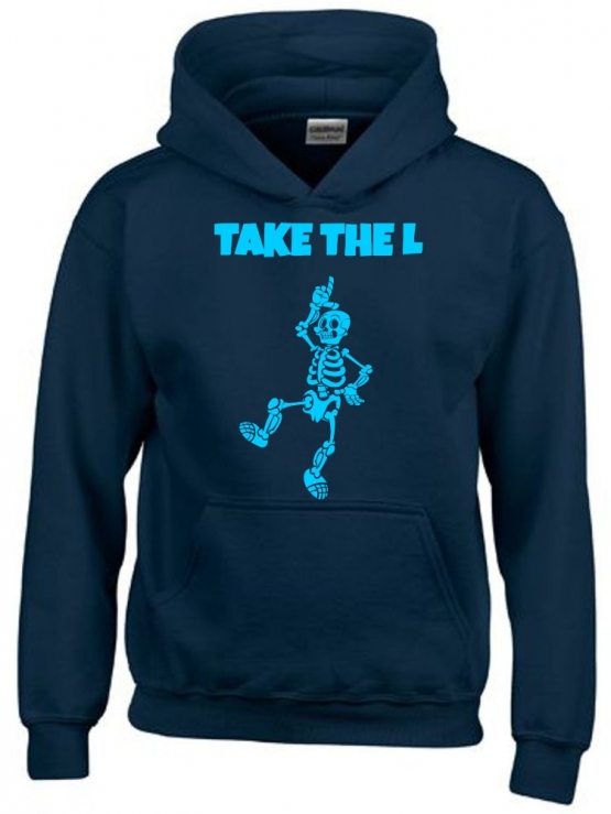 TAKE THE L DABBING Skelett Hoodie Sweatshirt mit Kapuze Gr. 116 128 140 152 164 cm Halloween