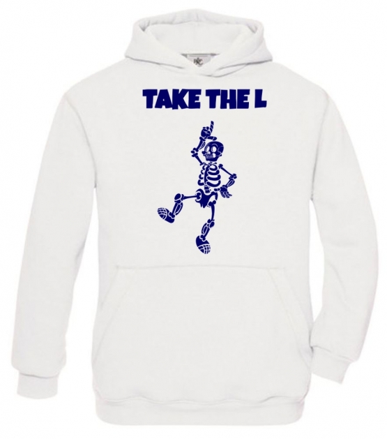 TAKE THE L DABBING Skelett Hoodie Sweatshirt mit Kapuze Gr. 116 128 140 152 164 cm Halloween