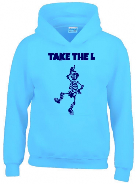 TAKE THE L DABBING Skelett Hoodie Sweatshirt mit Kapuze Gr. 116 128 140 152 164 cm Halloween