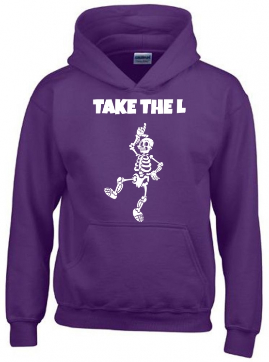 TAKE THE L DABBING Skelett Hoodie Sweatshirt mit Kapuze Gr. 116 128 140 152 164 cm Halloween