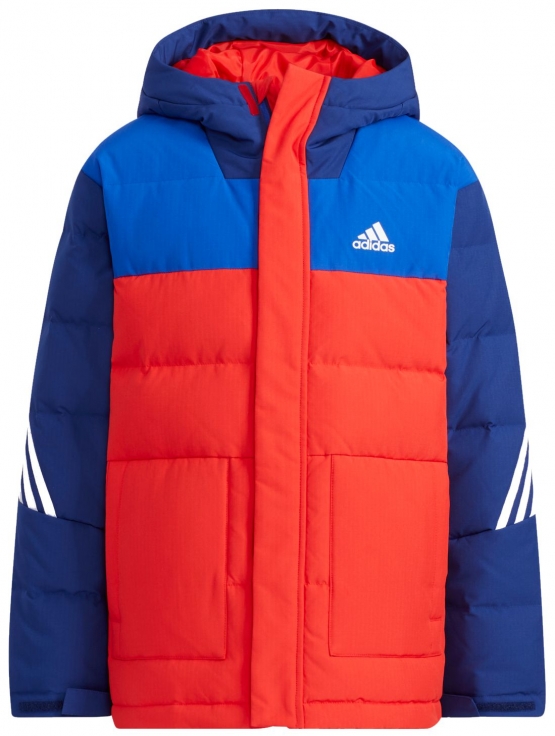 Adidas Kinderjacke Rot-Blau Gr. 128 134 140 152 164 176 Winterjacke mit Daunen Jungen + Mädchen