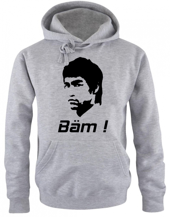 BRUCE LEE BÄM in your Face HOODIE hellgrau S-XXL