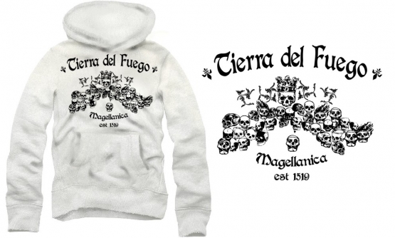 TIERRA DEL FUEGO magellanica HOODIE hellgrau vorne