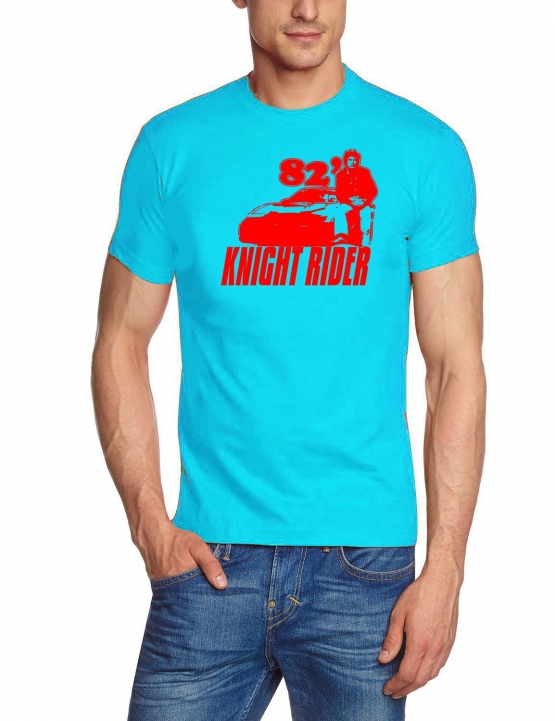 KNIGHT RIDER t-shirt hellblau / rot