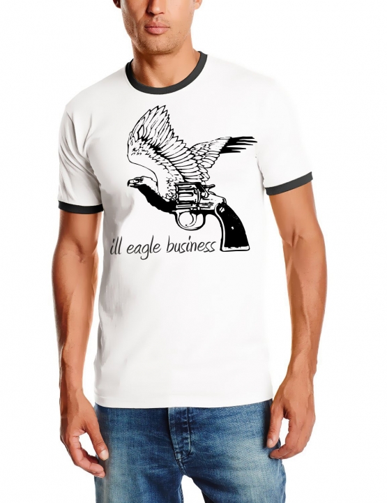 Ill eagle business ringer t-shirt weiss