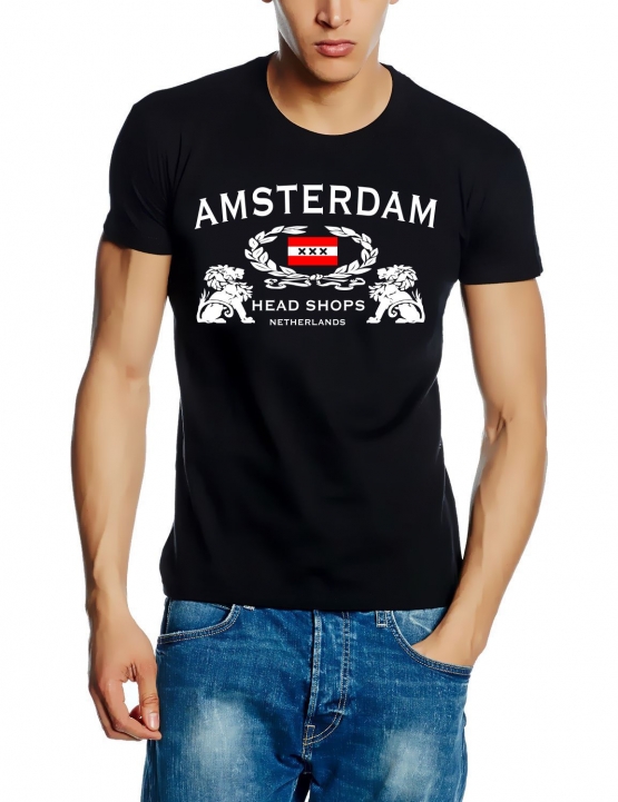 AMSTERDAM HEADSHOP t-shirt schwarz S - XXXL