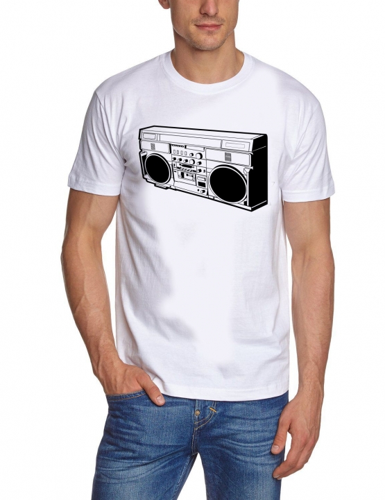 GHETTOBLASTER  T-SHIRT weiss