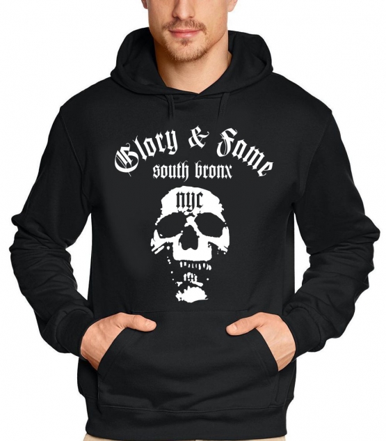 glory & fame HOODIE south bronx NYC Sweatshirt schwarz