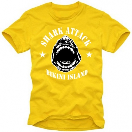 SHARK ATTACK BIKINI ISLAND T-SHIRT