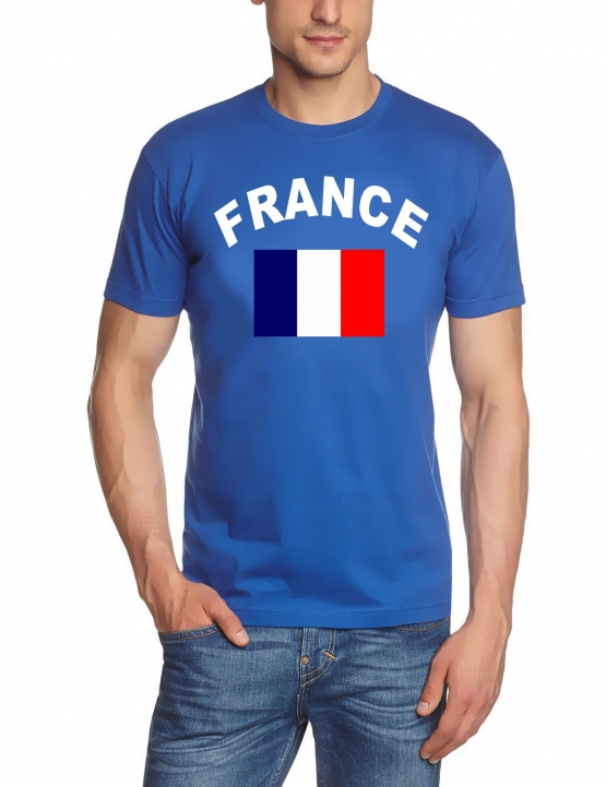 FRANCE TSHIRT FRANKREICH SM L XL XXL ROYALBLAU