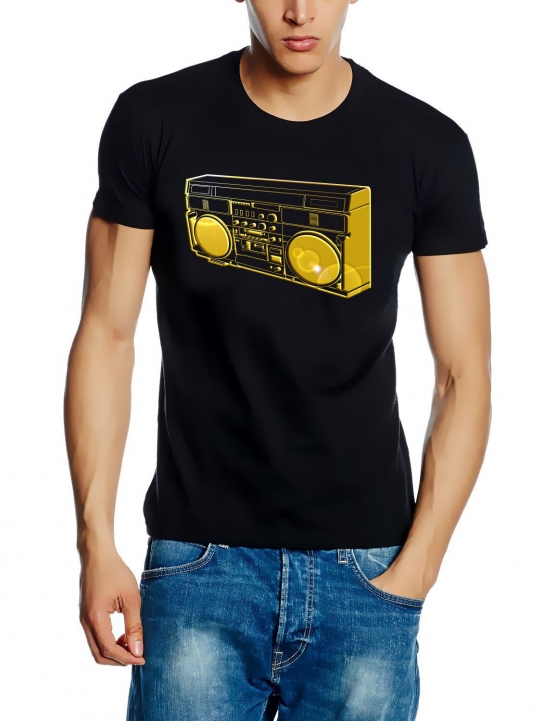 GHETTOBLASTER  T-SHIRT schwarz/gold S - XXXL