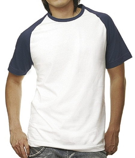 BASEBALL T-SHIRT WEISS/NAVY