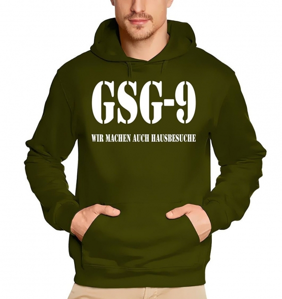 GSG 9 KAPUZEN SWEATSHIRT OLIV HAUSBESUCHE POLIZEI