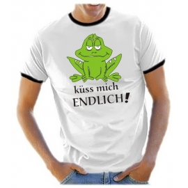 Küss mich endlich ! Junggesellen RINGER T-SHIRT HOCHZEIT HEIRAT