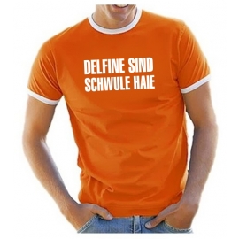 DELFINE SIND SCHWULE HAIE - RINGER T-SHIRT -