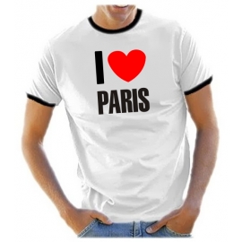 I LOVE PARIS - TSHIRT RINGER T-SHIRT