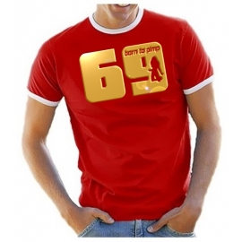 69 born to pimp - T-SHIRT - Druck in Gold - RINGER