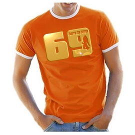 69 born to pimp - T-SHIRT - Druck in Gold - RINGER