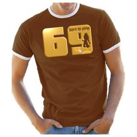 69 born to pimp - T-SHIRT - Druck in Gold - RINGER