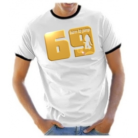 69 born to pimp - T-SHIRT - Druck in Gold - RINGER