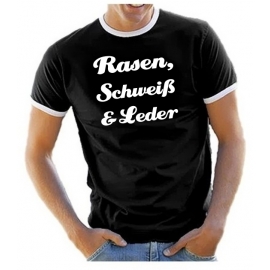 RASEN, SCHWEIß & LEDER Fußball T-Shirt schwarz RINGER S M L XL X