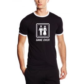 GAME OVER T-SHIRT RINGER S M L XL XXL