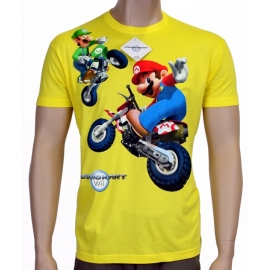 MarioKart -Mario und Luigi - NINTENDO WII T-SHIRT Gelb S - XL