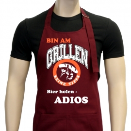 Bin am Grillen - Keine Tipps - Bier holen - ADIOS Grillschürze -