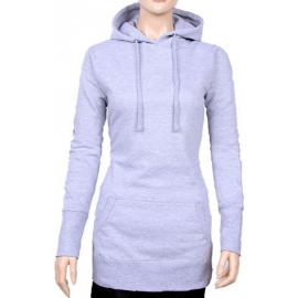 Long Hoodie - Sweatshirt mit Kapuze Damen diverse Farben Gr.XS S