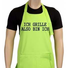 Ich grille - also bin ich ! Grillschürze Sokrates in vers. Farbe