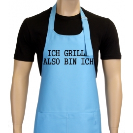 Ich grille - also bin ich ! Grillschürze Sokrates in vers. Farbe