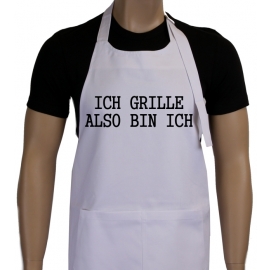 Ich grille - also bin ich ! Grillschürze Sokrates in vers. Farbe