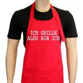 Ich grille - also bin ich ! Grillschürze Sokrates in vers. Farbe