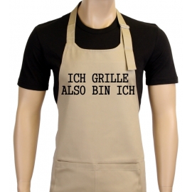 Ich grille - also bin ich ! Grillschürze Sokrates in vers. Farbe