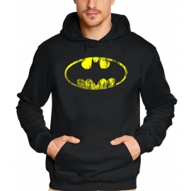 BATMAN HOODIE Vintage Logo schwarz -  Sweatshirt mit Kapuze, GR.