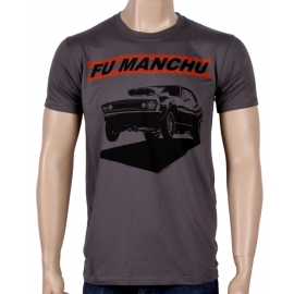 Fu Manchu T-Shirt Dodge Challenger S M L XL Grau