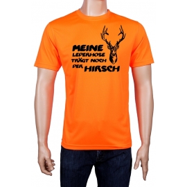 Meine Lederhose trägt noch der Hirsch - Oktoberfest NEON T-Shirt