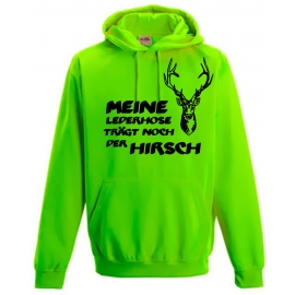 Meine Lederhose trägt noch der Hirsch - NEON HOODIE Oktoberfest