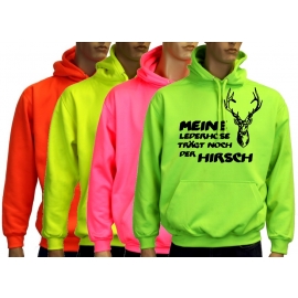 Meine Lederhose trägt noch der Hirsch - NEON HOODIE Oktoberfest