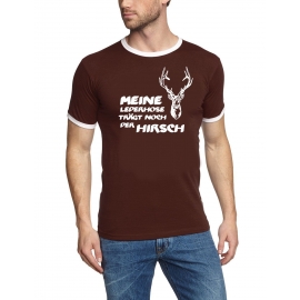 Meine Lederhose trägt noch der Hirsch ! Ringer T-Shirt S - XXL v