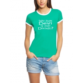 Wo zum Deifi is mei Dirndl ? Damen Ringer T-Shirt S - XL verschi