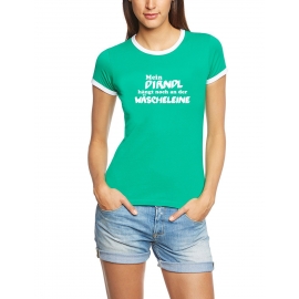 Mein Dirndl hängt noch an der Wäscheleine ! Damen Ringer T-Shirt