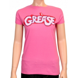 GREASE pink T-Shirt Rock n Roll Lovestory - GREASE LOGO T-SHIRT 