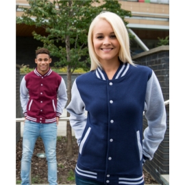 COLLEGE JACKE weißer Ärmel in black, red, blue, grey, navy, lila