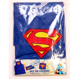 Grillschürze SUPERMAN 3 Teile Set mit Grillhandschuh und Topflap